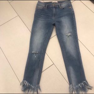 Free People Great Heights Frayed Slim Fit Jeans